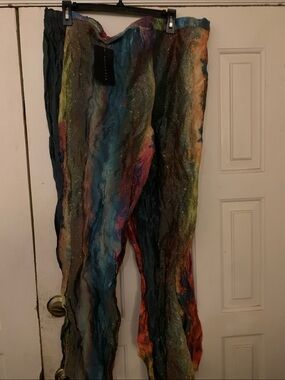 bryn Walker Multicolor Metallic Stripe Wide-Leg Pants